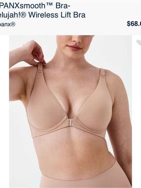 NWT SPANX size 38B Front-Close adjustable plunge Smooth Wireless Bra